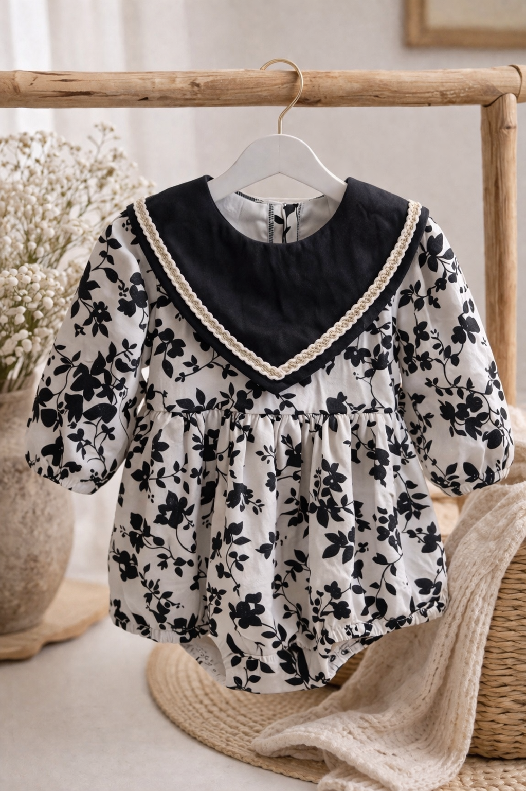 Noir Bloom Romper