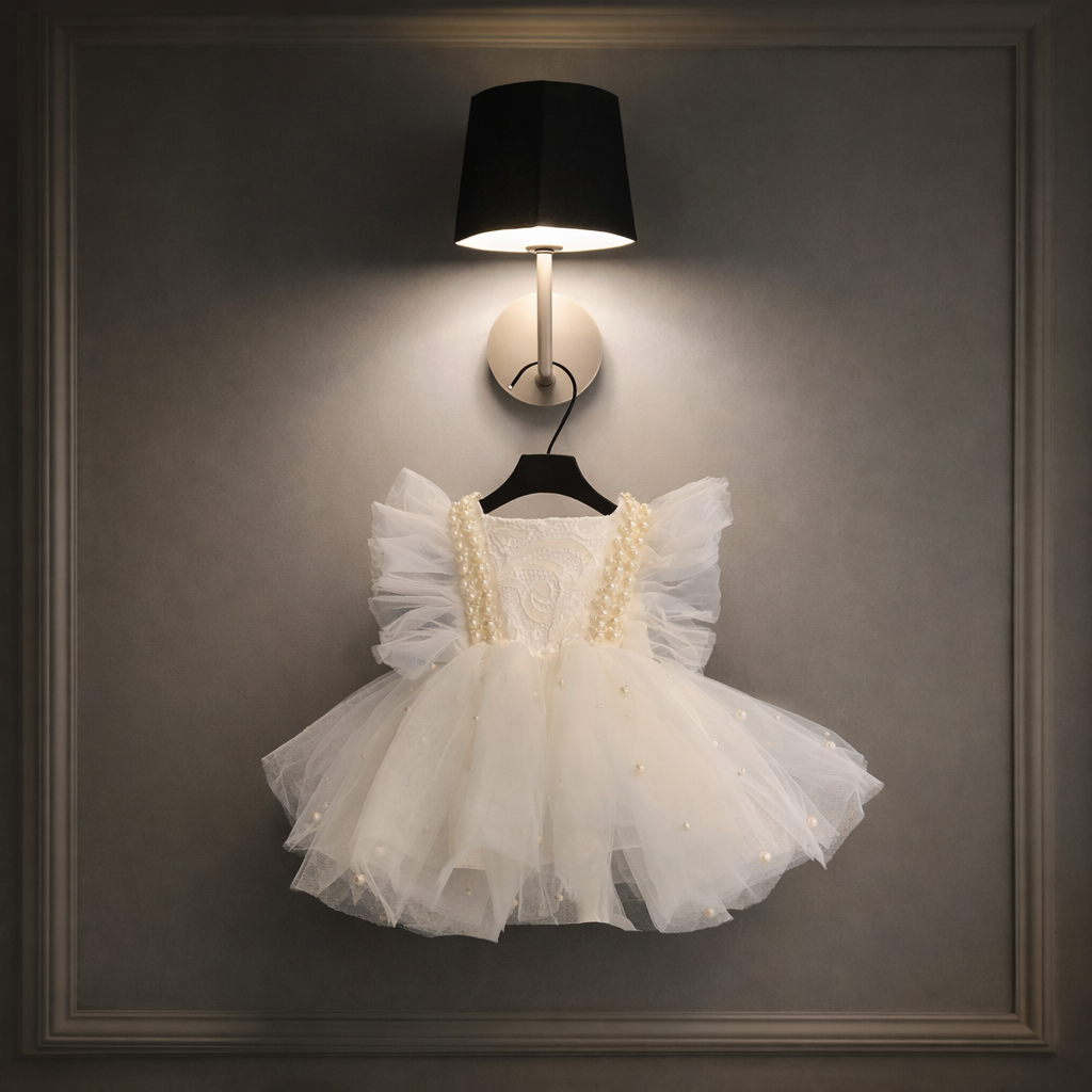 Sleeveless White Pearl Dress