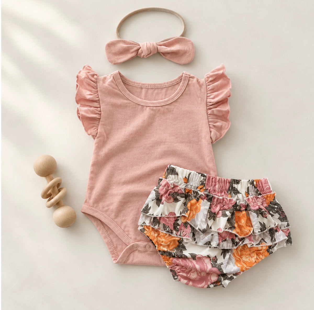 Floral Bloomer + bodysuit & headband