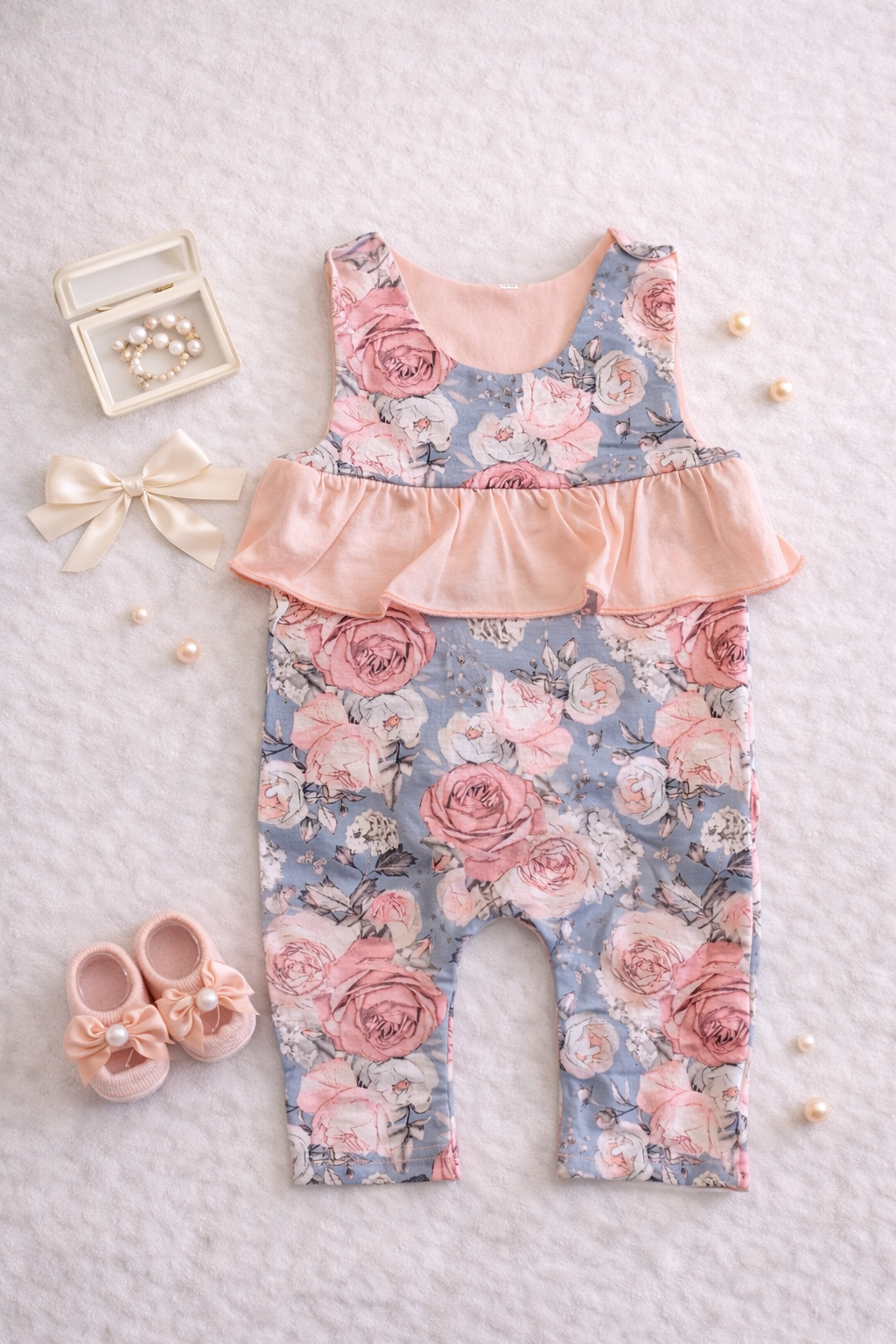 Sleeveless Pink & Lilac Romper