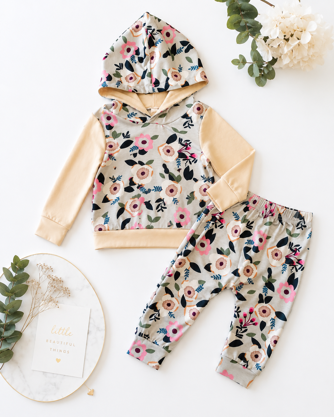 Floral Pants + Hoodie