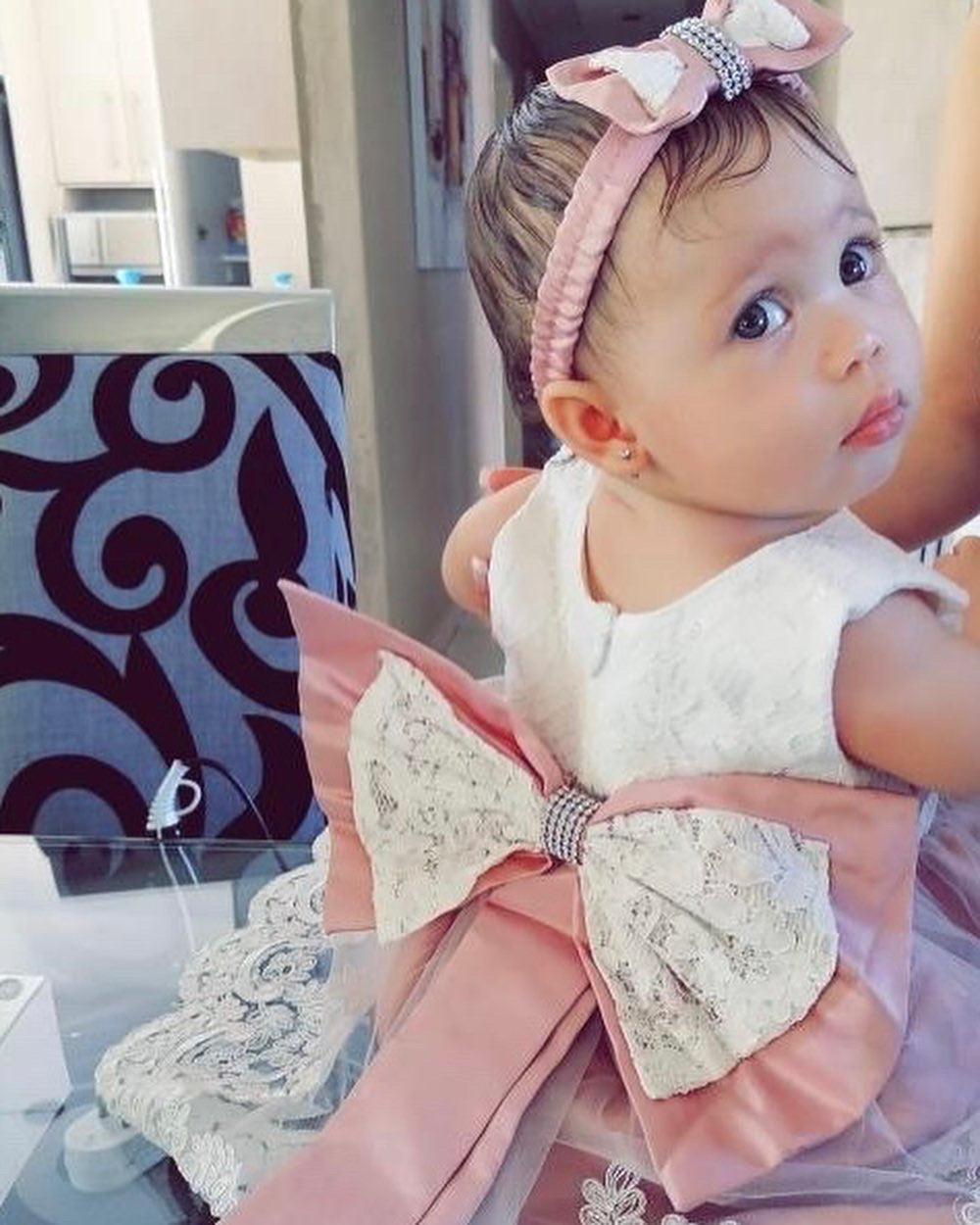 Dusty Pink Dress + Headband