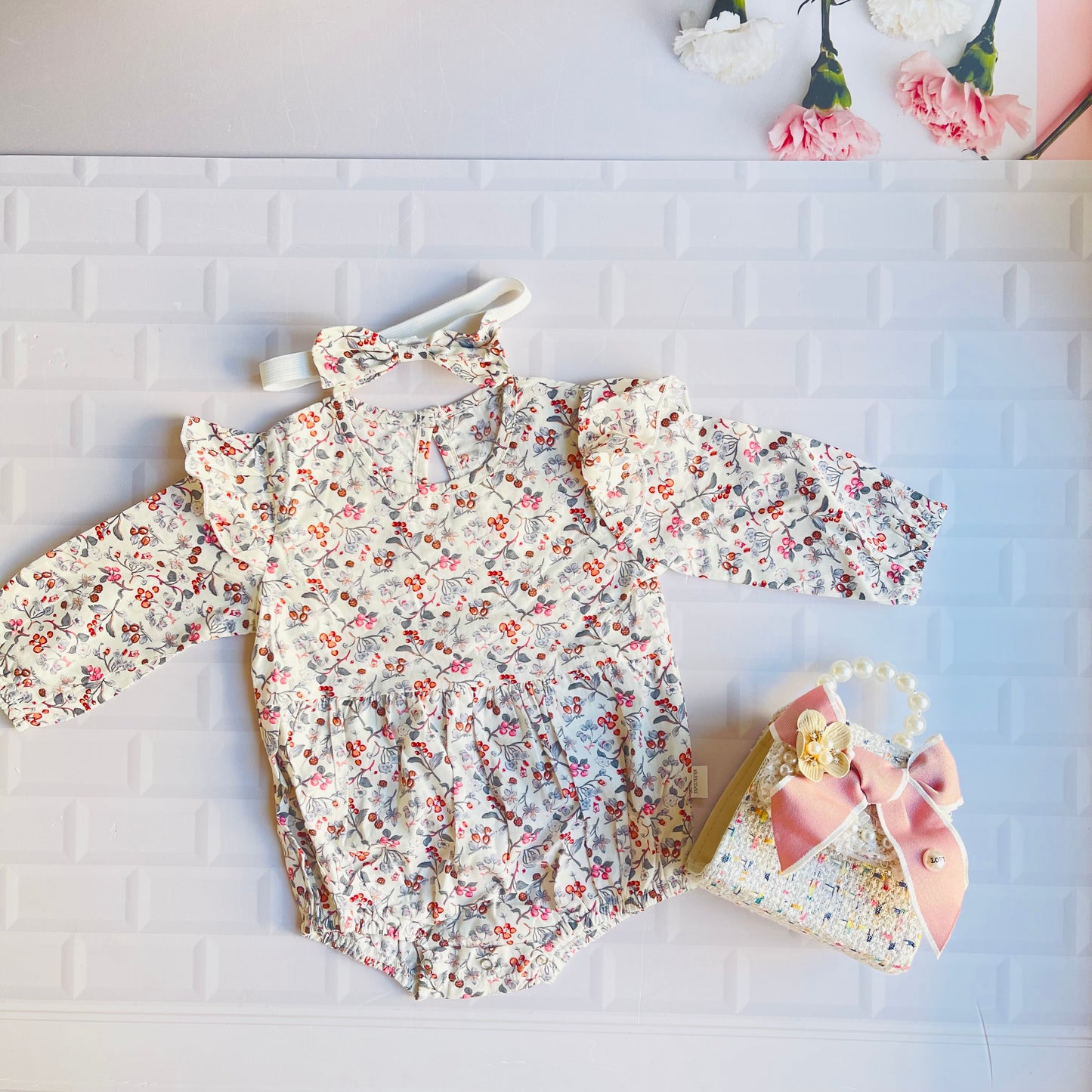 Autumn Cherry Romper & Headband