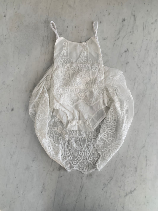 Elegant White Lace Dress Romper