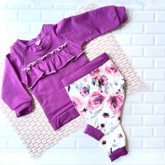 Purple Floral Longsleeve Set