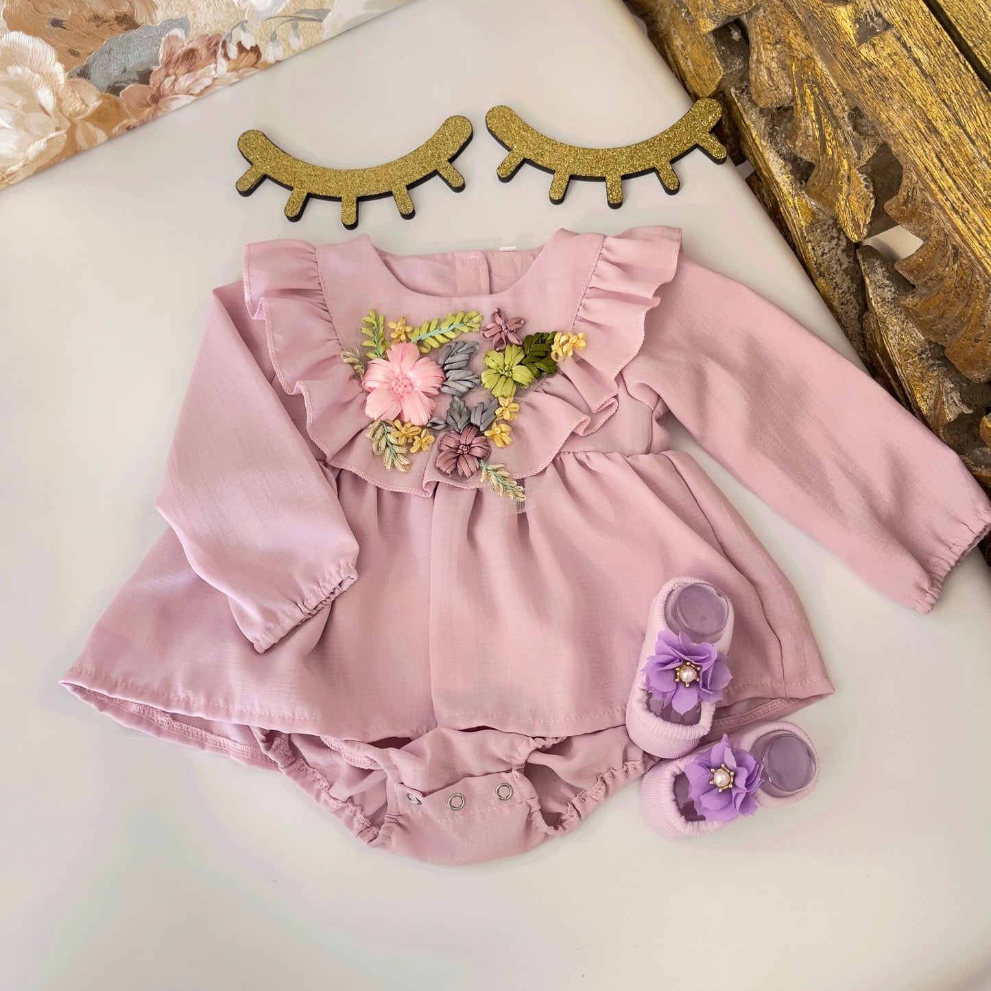 Flower Appliqué Romper