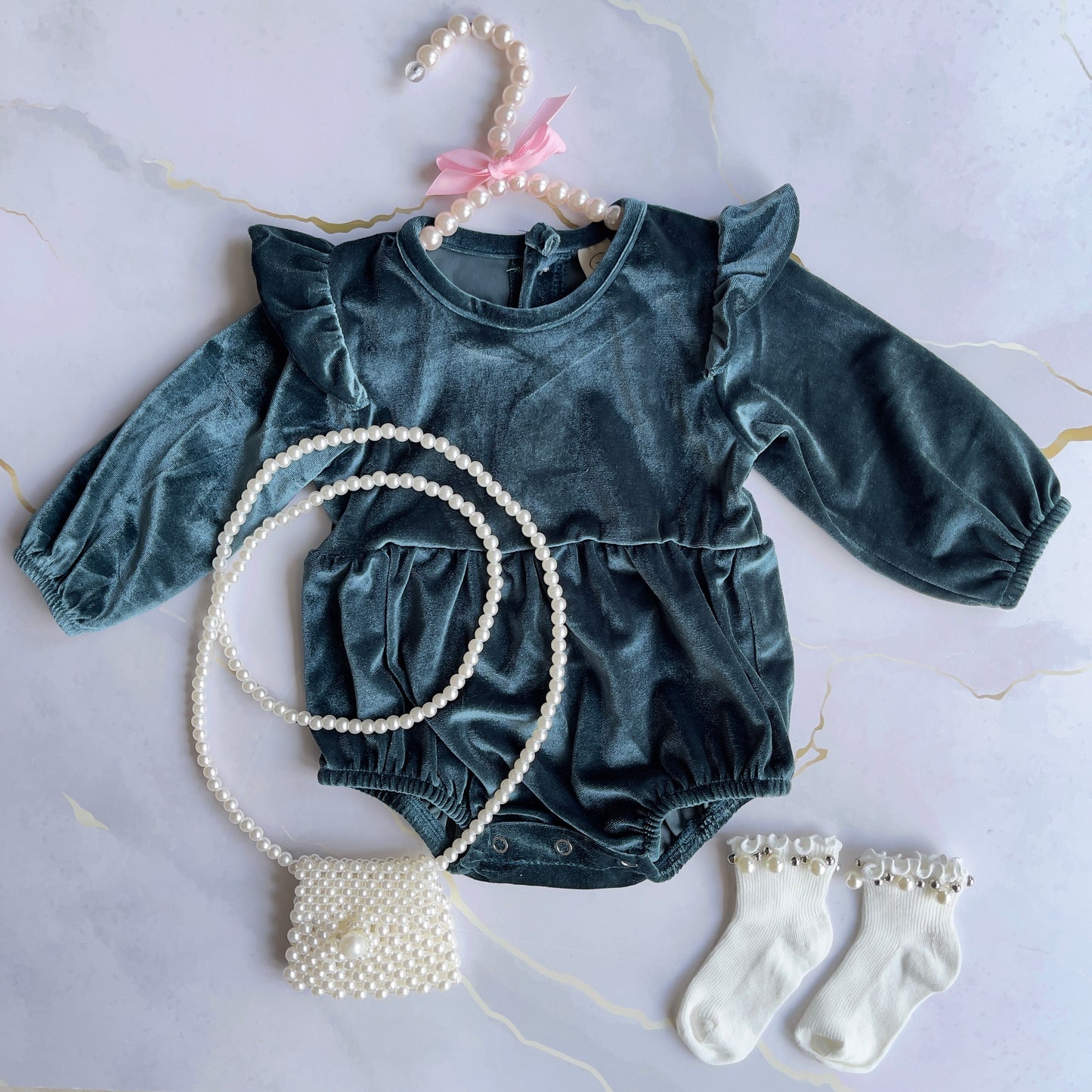Velvet Babydoll Romper