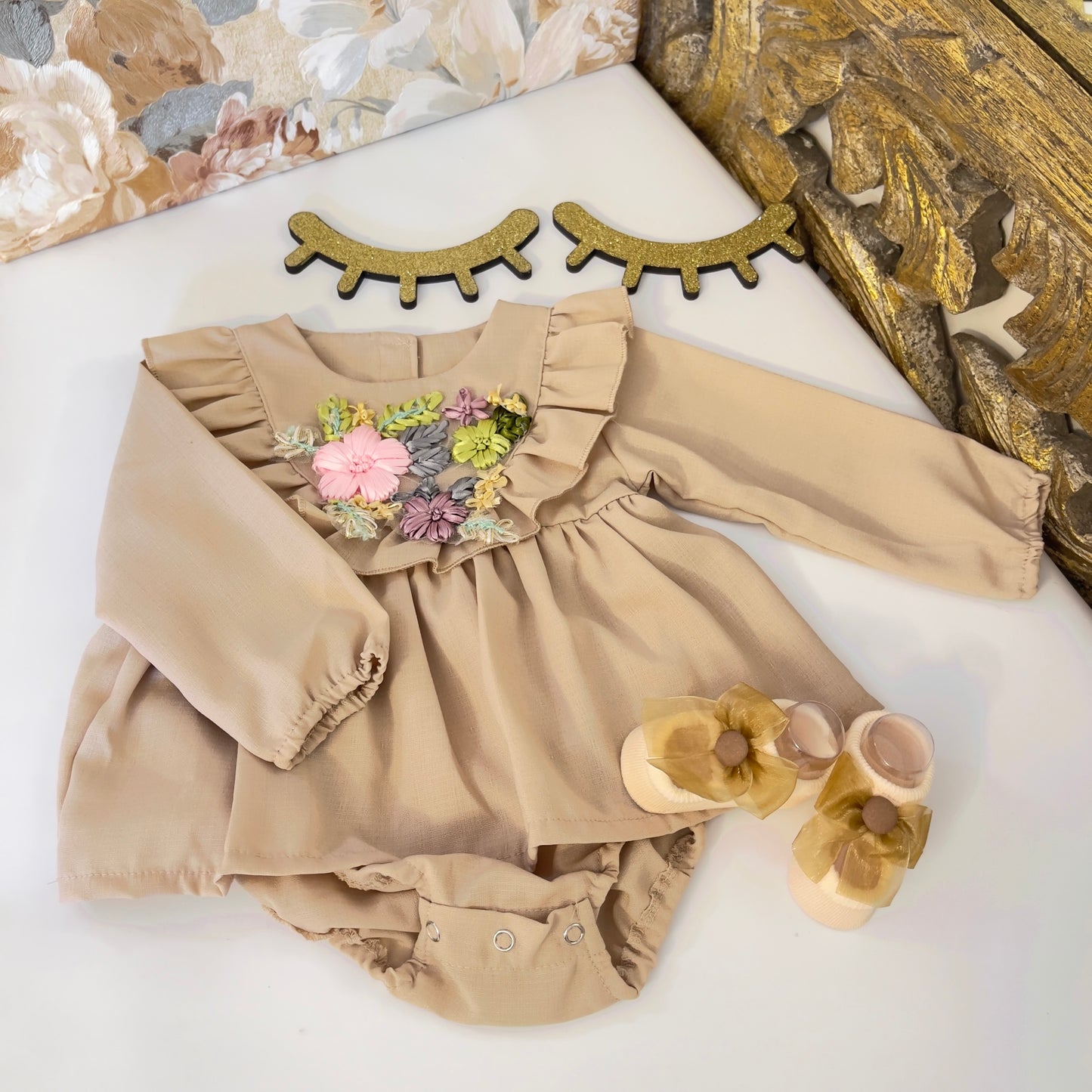 Flower Appliqué Romper