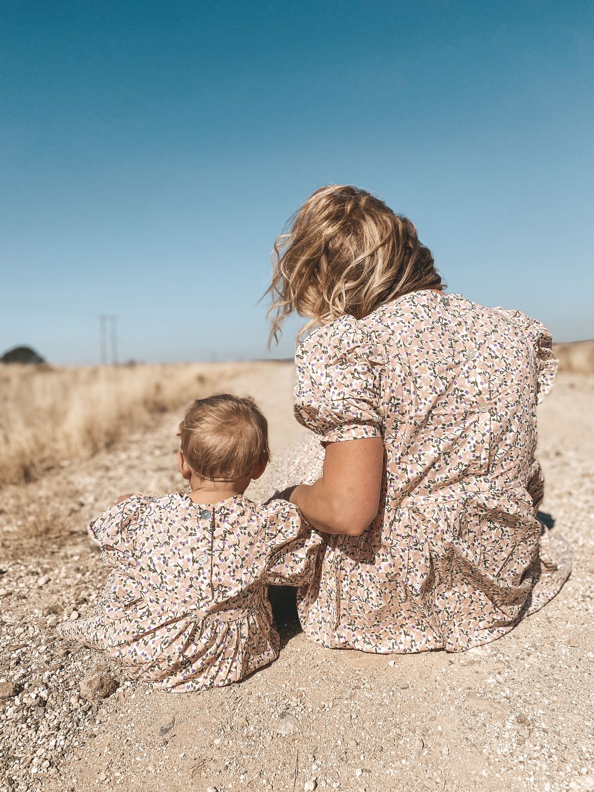 Nude Pink Floral Mom & Me Dress
