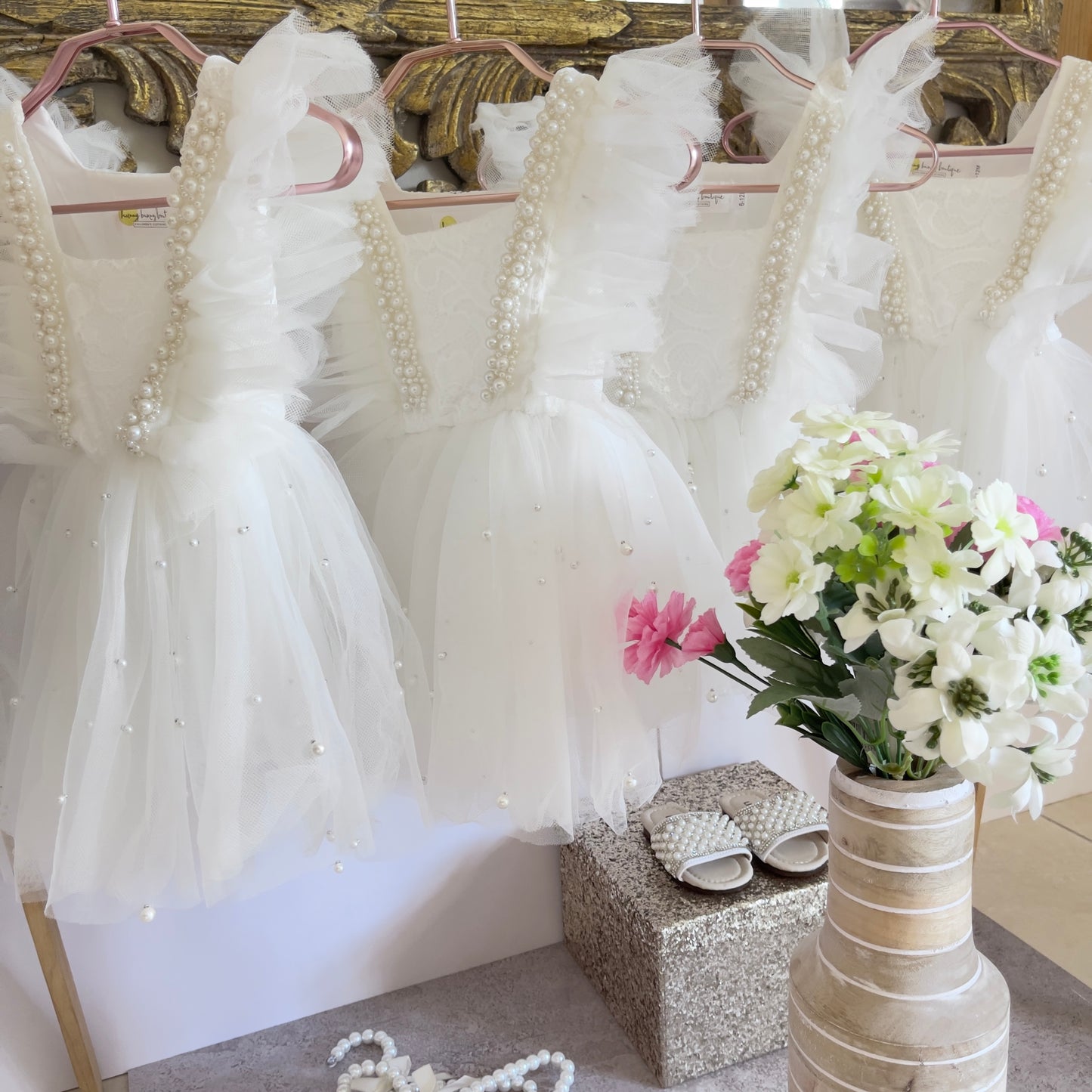 White Pearl Princess Dress