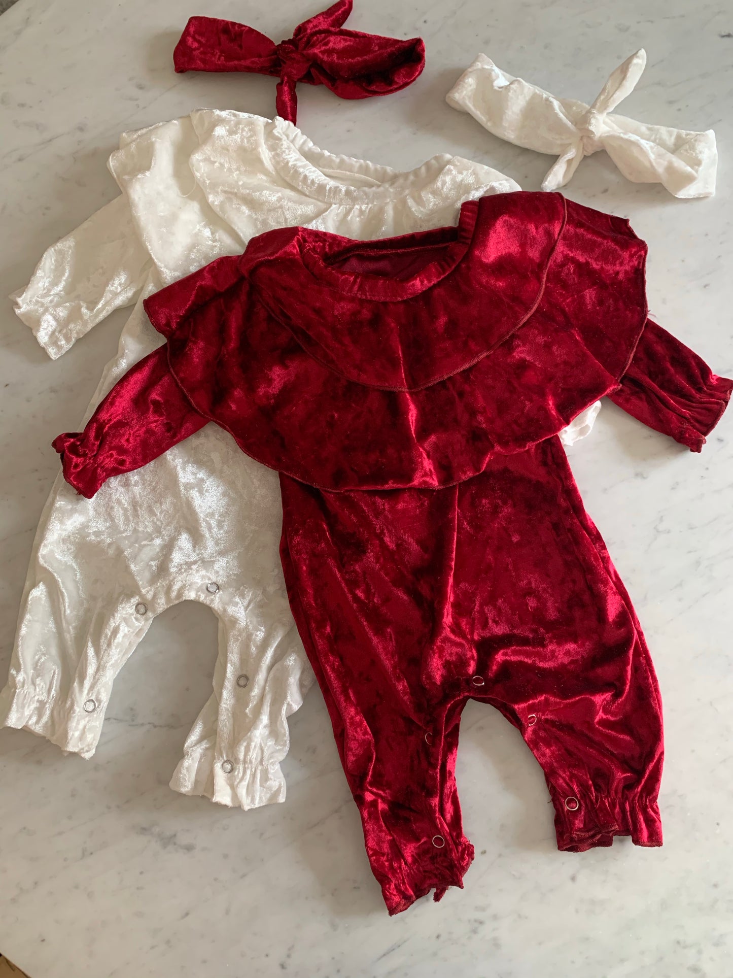 Velvet Ruffle Romper