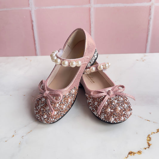 Pink & Rose Gold Pearl Shoes