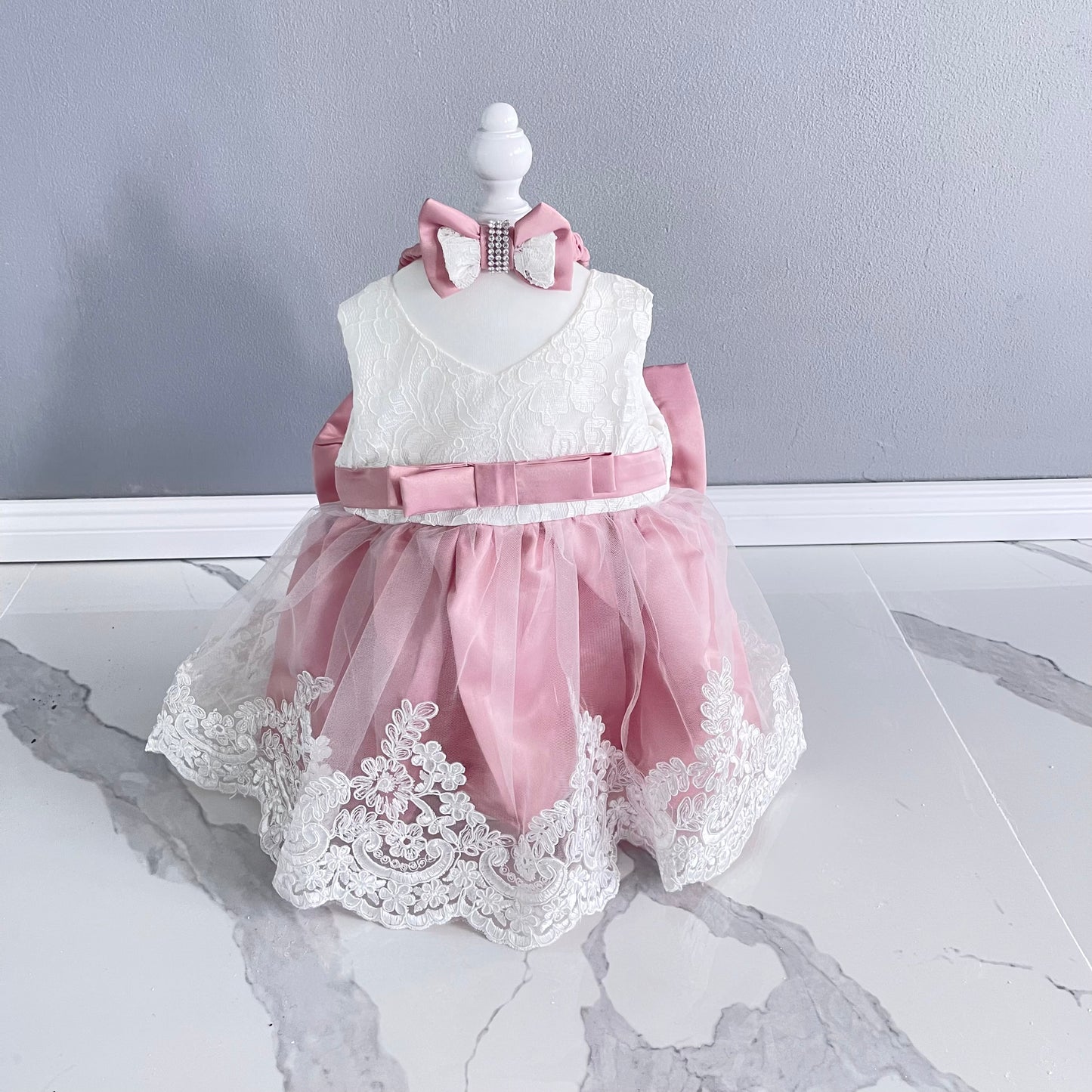 Dusty Pink Dress + Headband