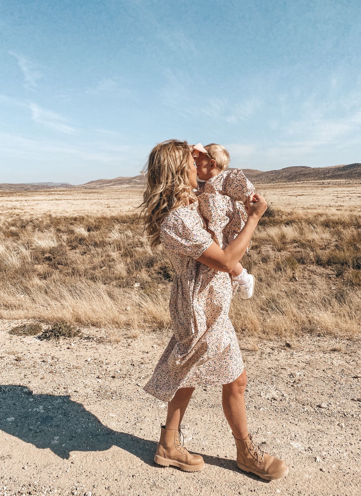 Nude Pink Floral Mom & Me Dress