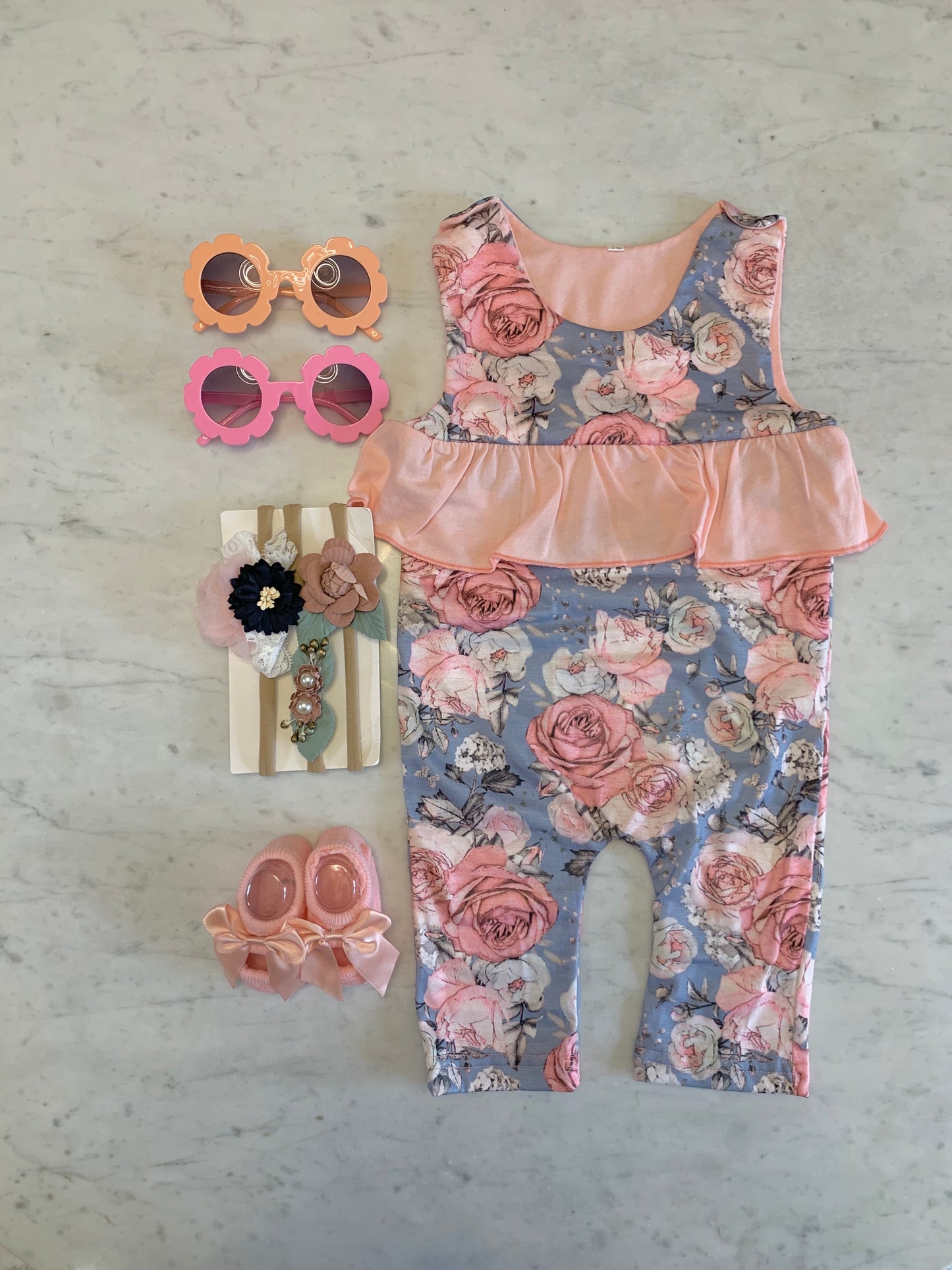 Sleeveless Pink & Lilac Romper