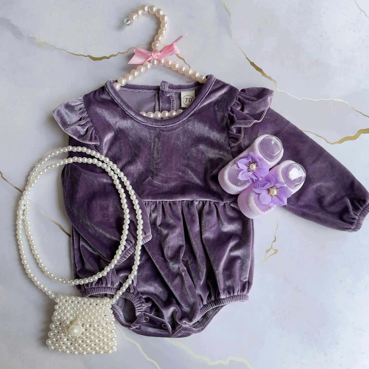 Velvet Babydoll Romper