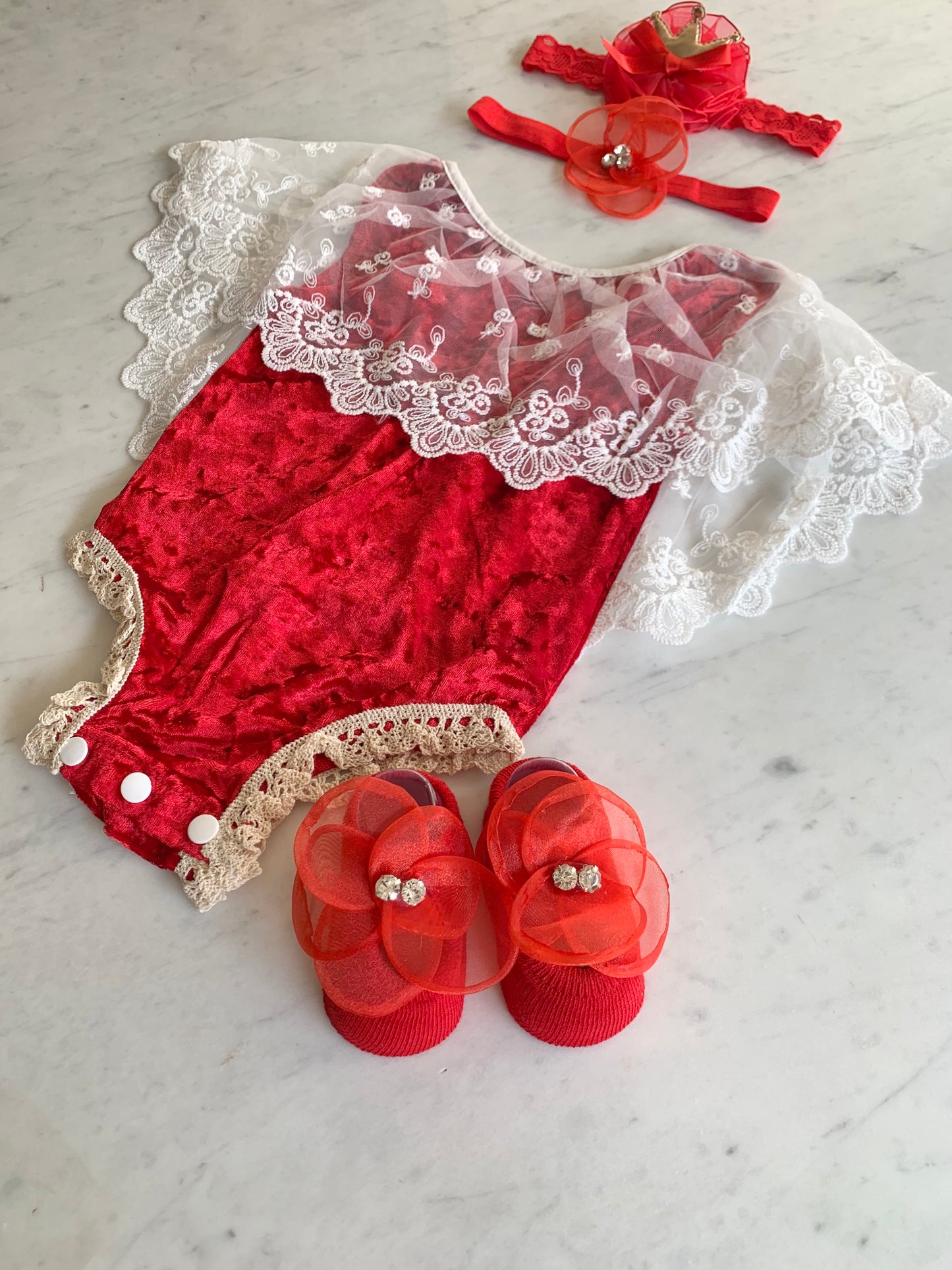 Red Velvet romper