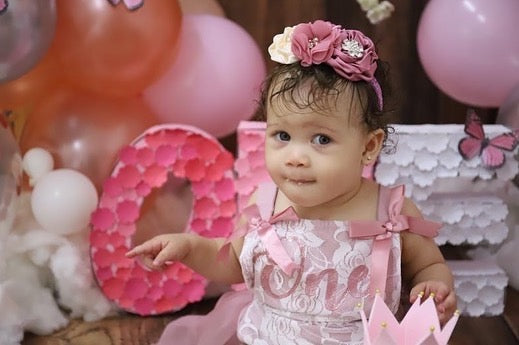 “One” lace romper