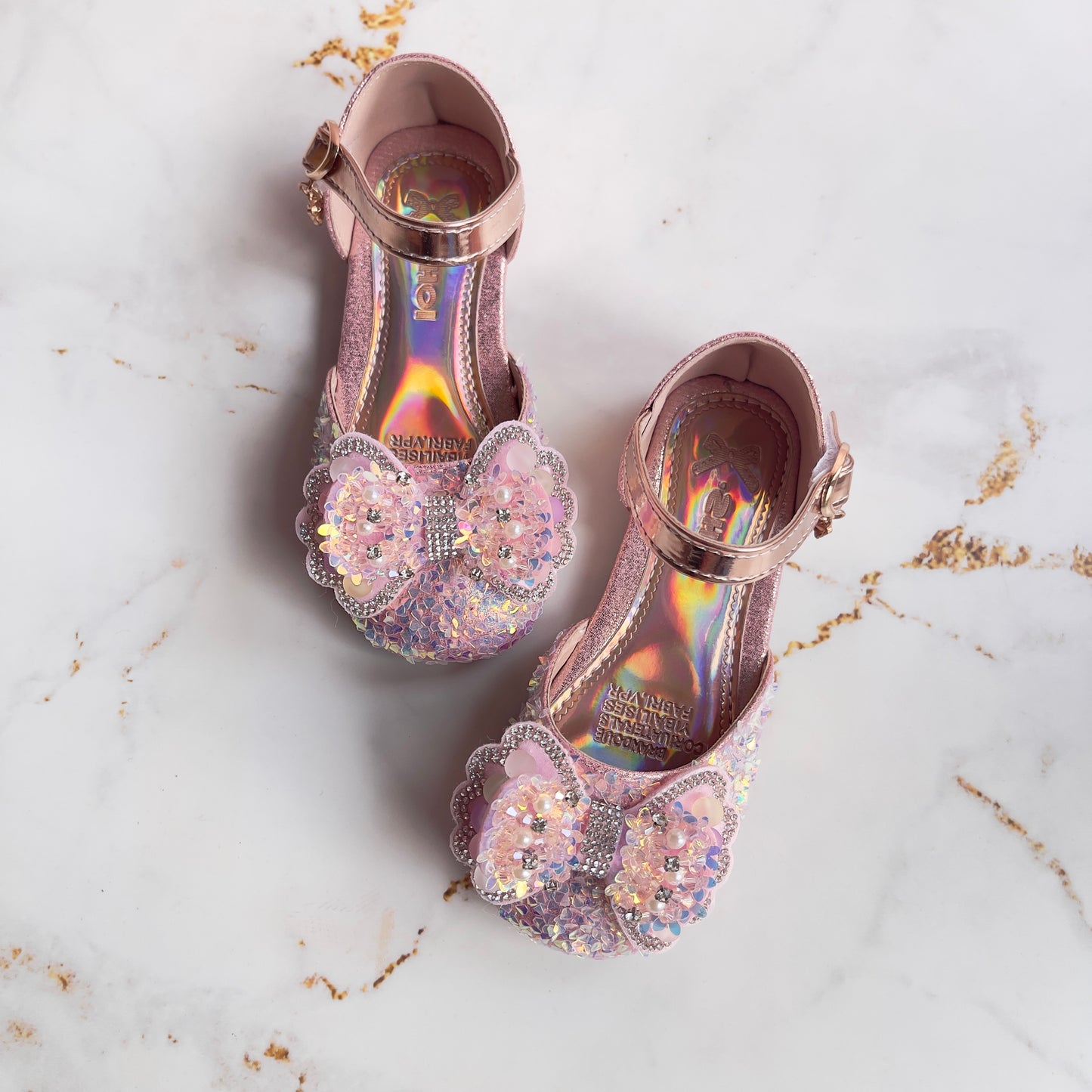 Pink Butterfly Bow Shoes