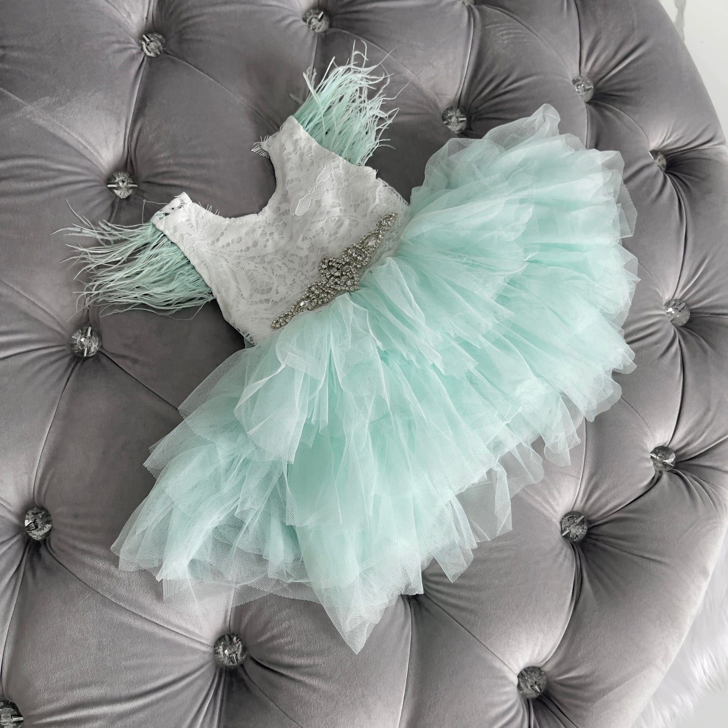 Mint Feather Dress