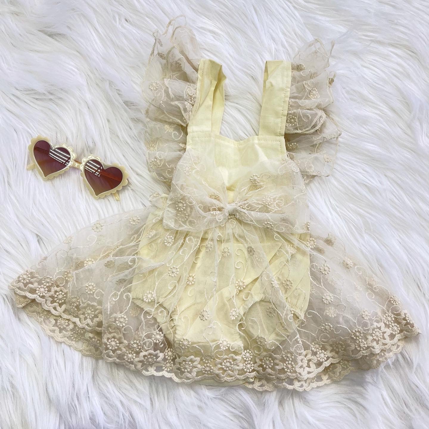Lace Bow Dress Romper