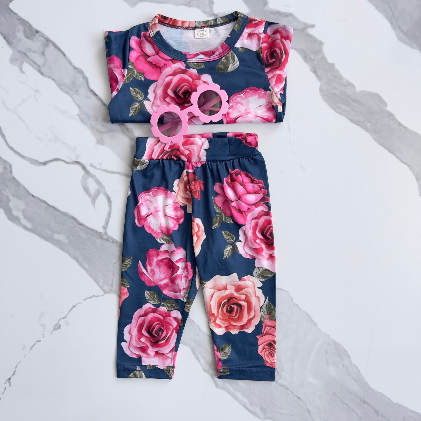 L/S Navy Floral Set