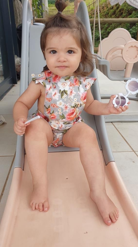 Grey Floral Romper