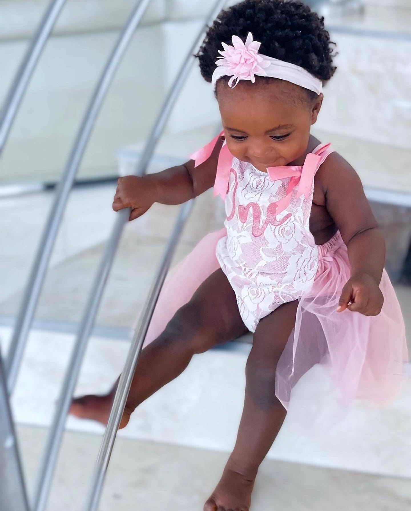 “One” lace romper