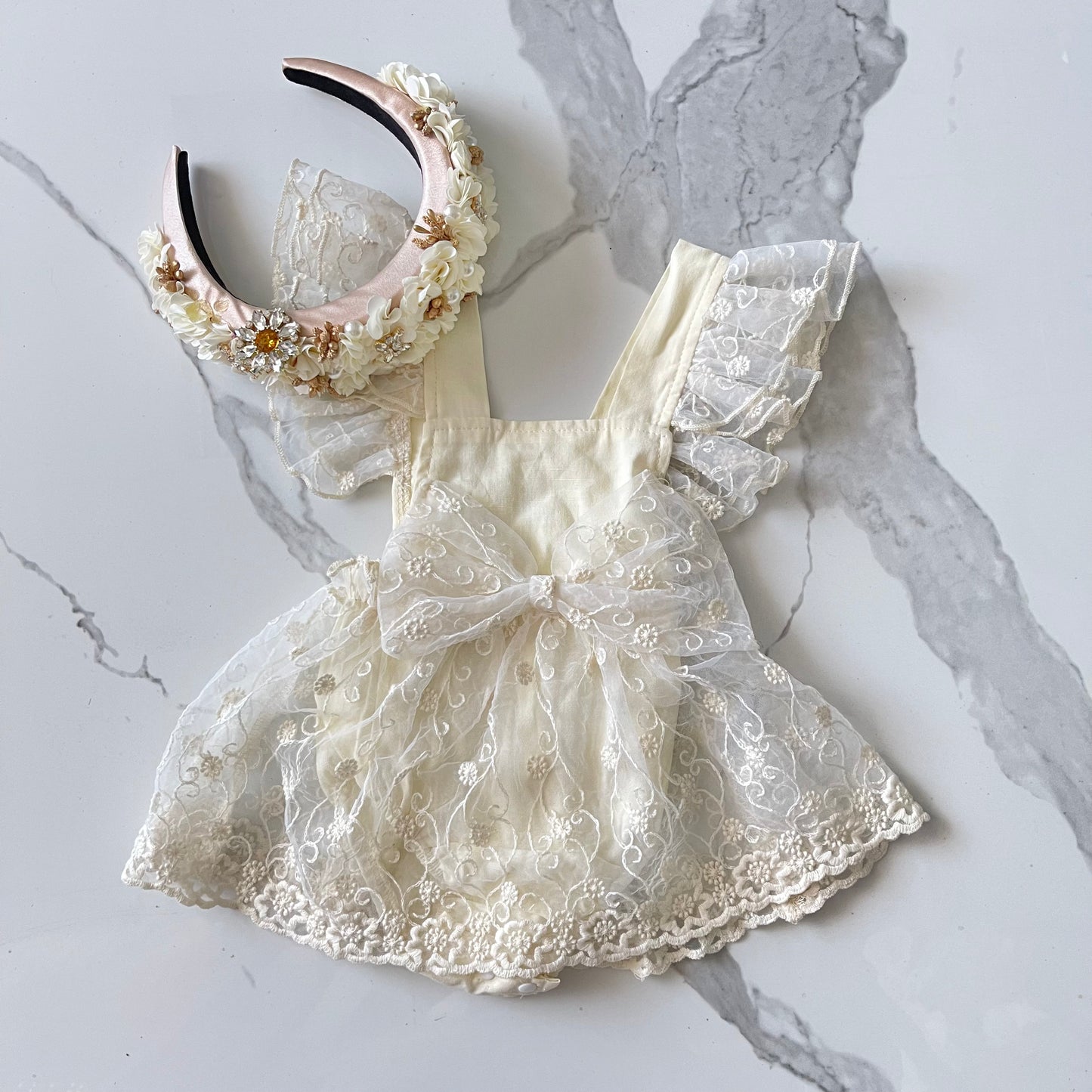 Lace Bow Dress Romper