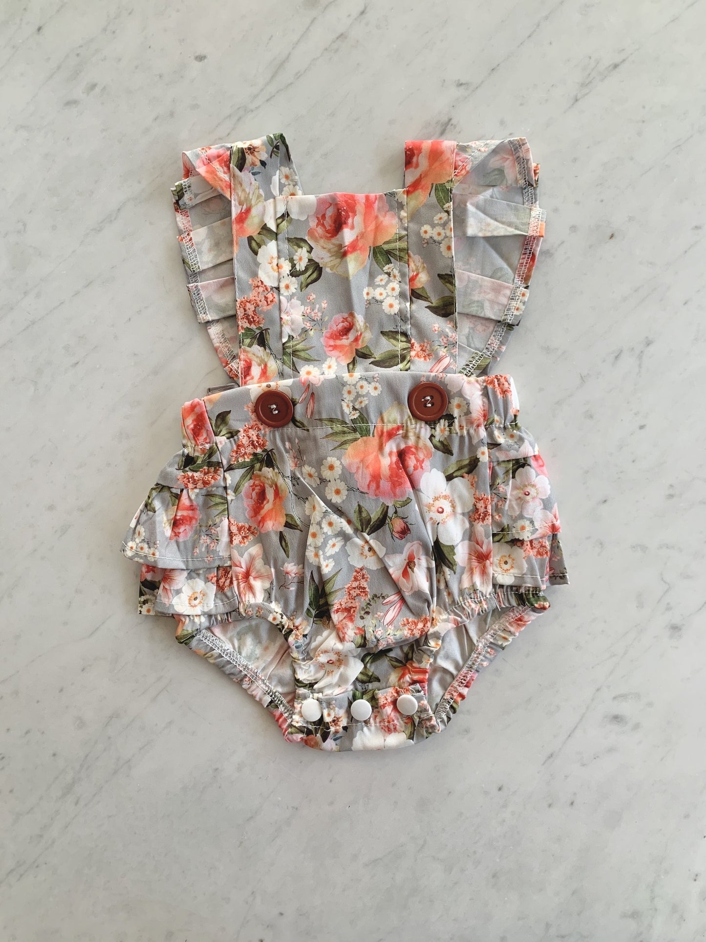 Grey Floral Romper
