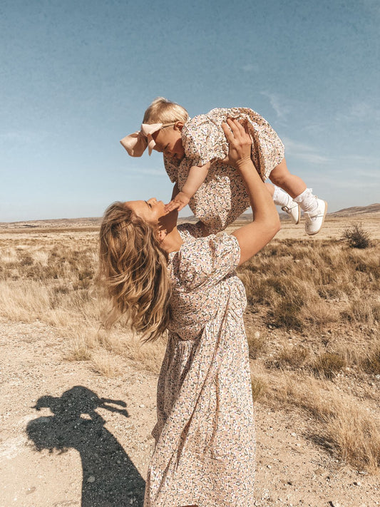 Nude Pink Floral Mom & Me Dress