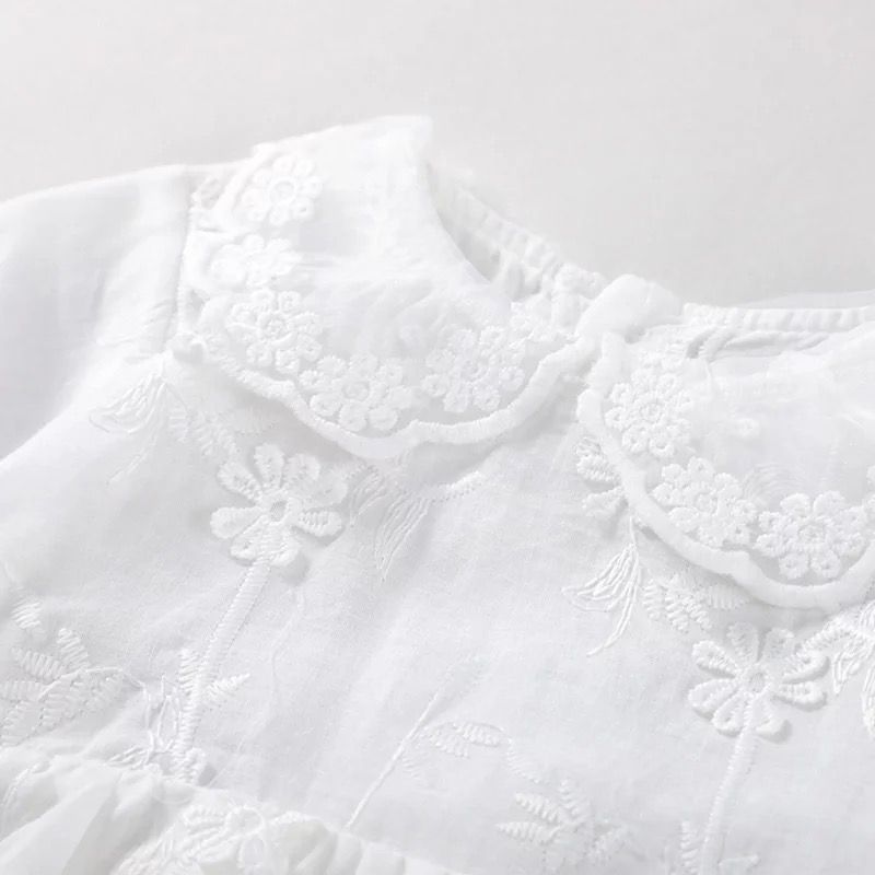 White Lace Romper + Bonnet