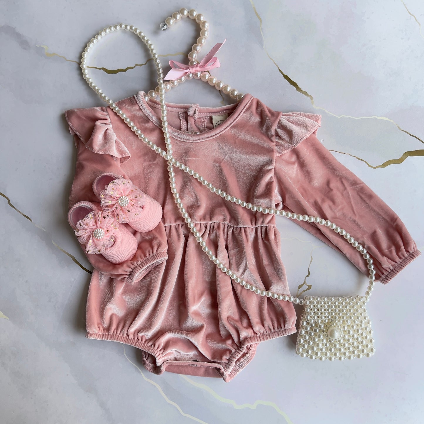 Velvet Babydoll Romper