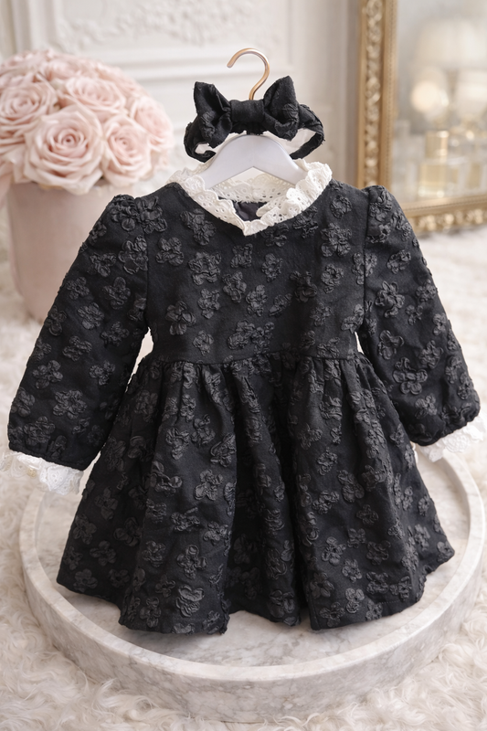 Midnight Heirloom Dress + headband