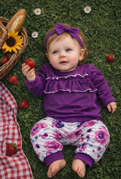Purple Floral Longsleeve Set