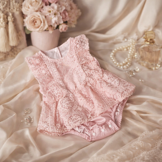 Pink Lace Romper