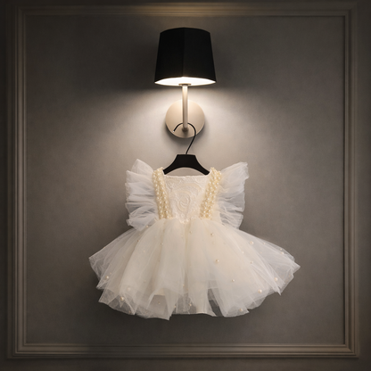 Sleeveless White Pearl Dress