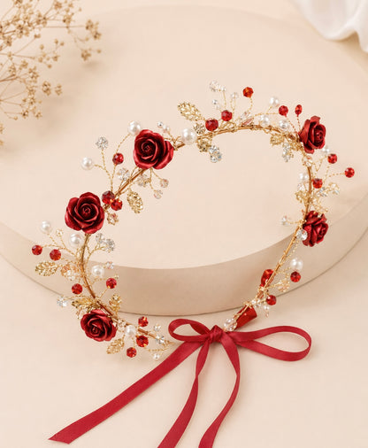 Pearl Flower Crown (White/Pink/Blue/Red)
