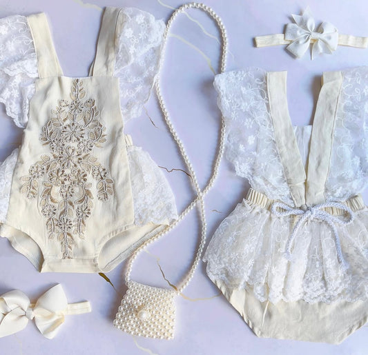 Gold Appliqué Boho Romper
