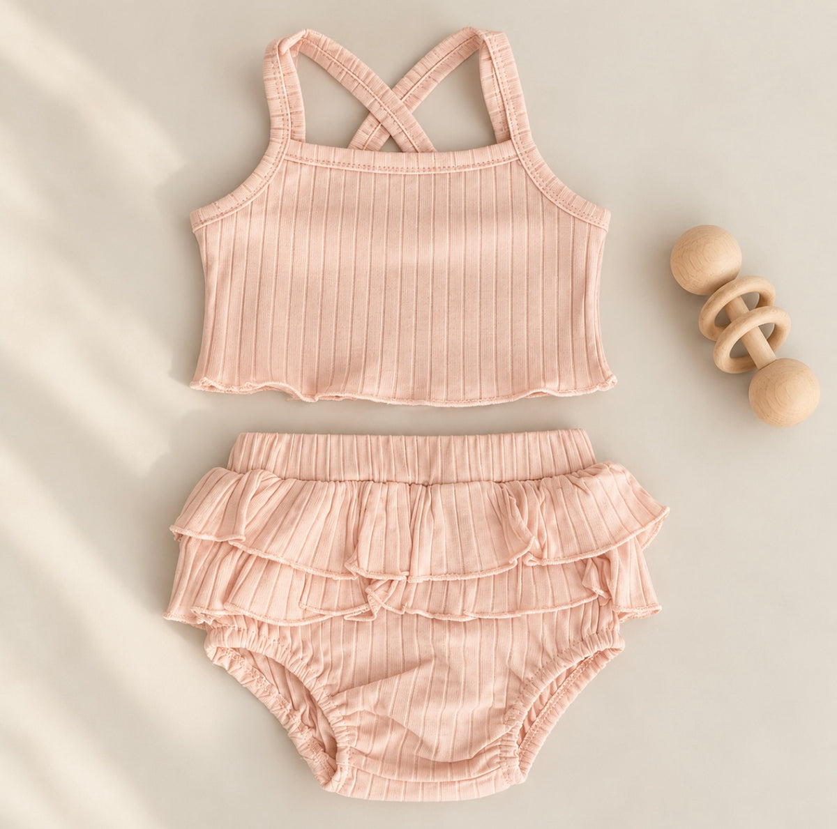 Ribbed Blush Pink 2 piece