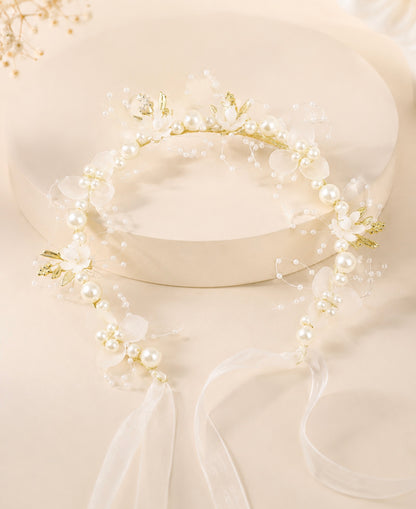 Pearl Flower Crown (White/Pink/Blue/Red)