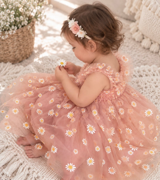 Daisy Dress - Mint & Pink