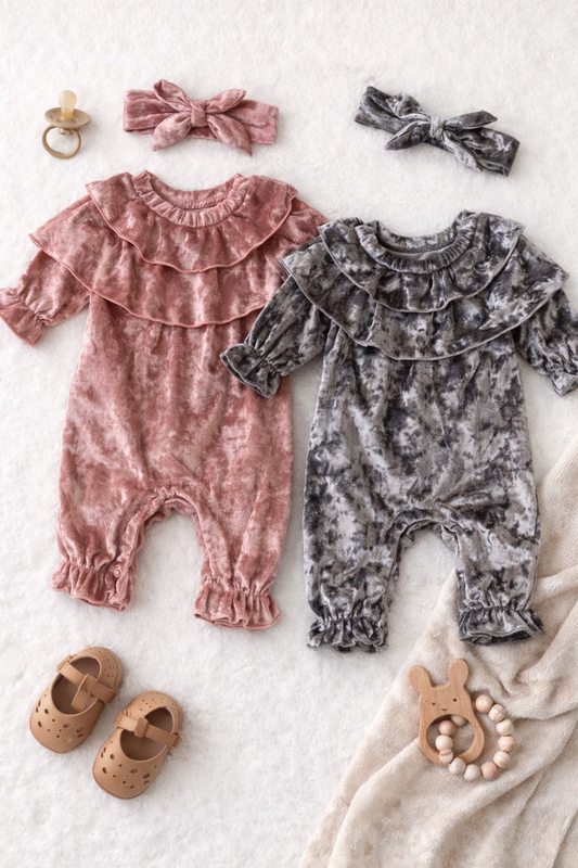 Velvet Ruffle Romper