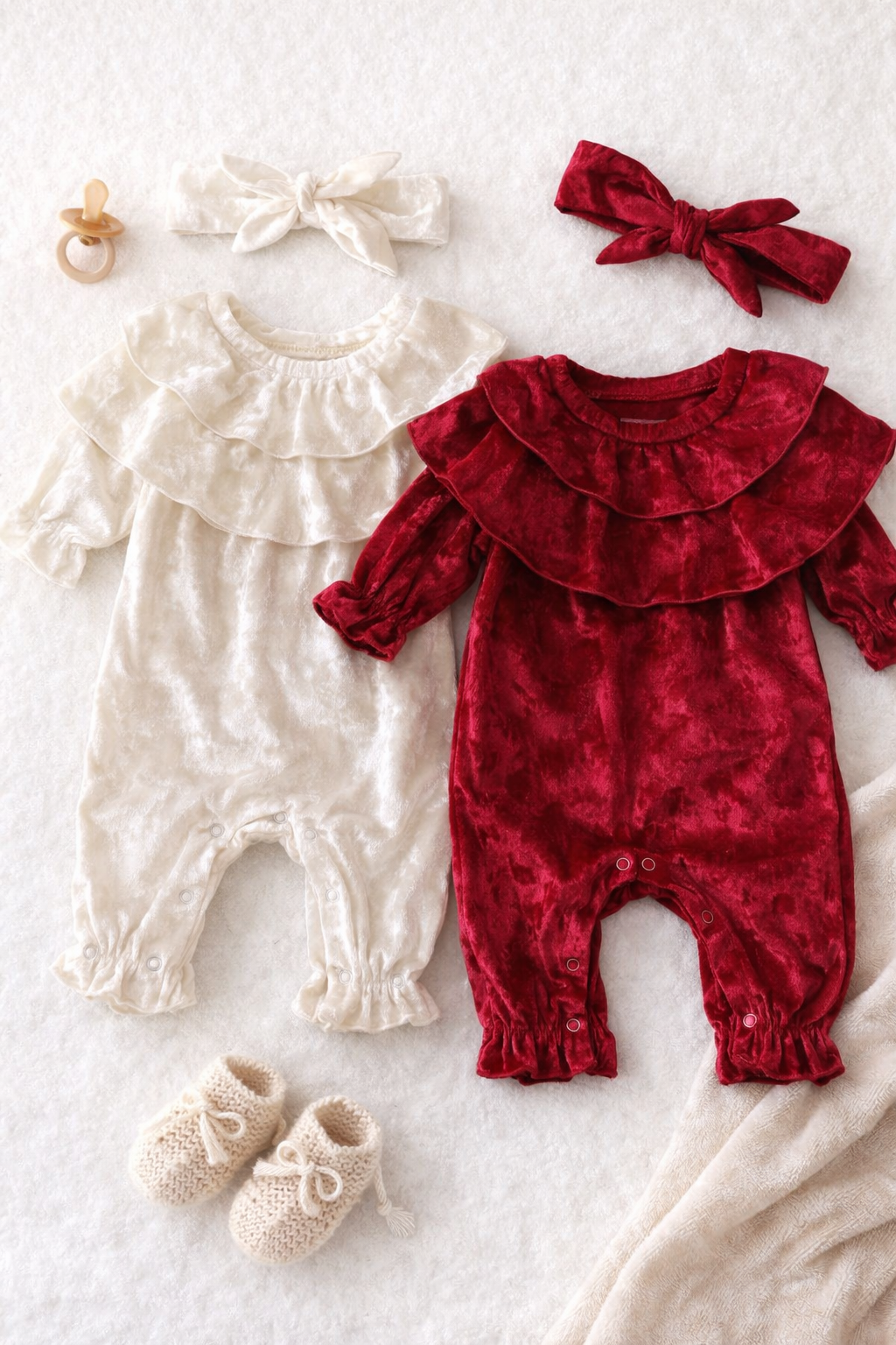 Velvet Ruffle Romper