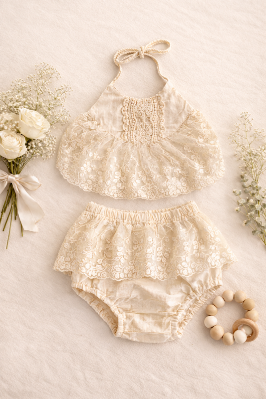 Cream Boho Lace 2 Piece