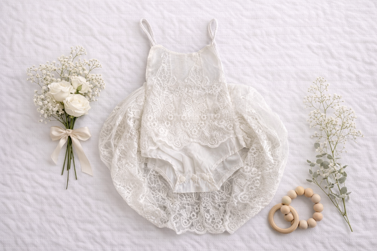 Elegant White Lace Dress Romper