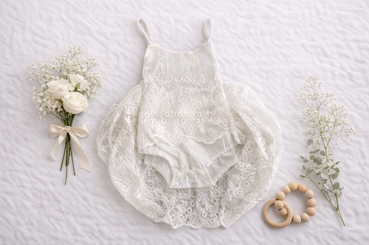 Elegant White Lace Dress Romper