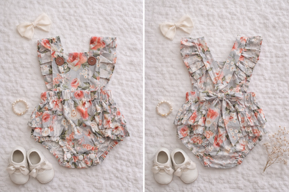 Grey Floral Romper