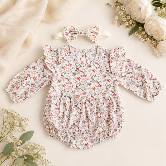Autumn Cherry Romper & Headband