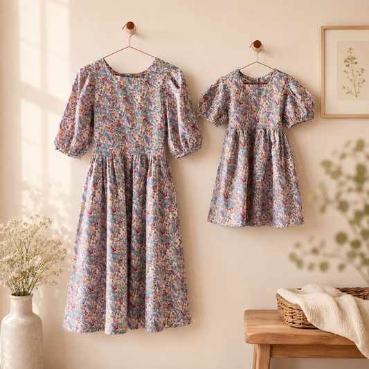 Floral Mom & Me Dress (Pink & Lemon)